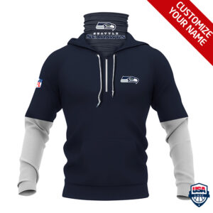 Seattle Seahawks Ver 01 Personalized 3D Mask Hoodie