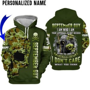 September Skull Guy I Am Who I Am Custom Name 3D Hoodie And Shirt