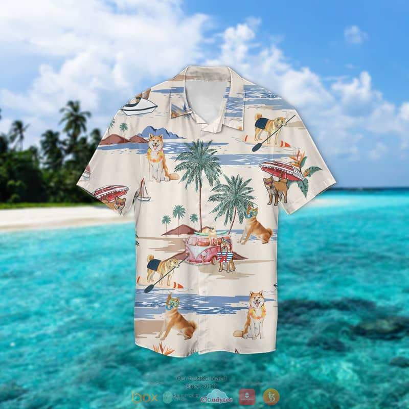 Shiba Inu Summer Beach Hawaiian Shirt Shiba Inu Summer Beach Hawaiian Shirt