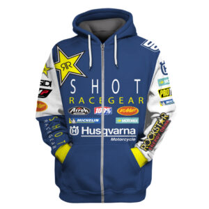 Shot Race Gear Husqvarna Motorcycle Personalized 3D Zip Hoodie