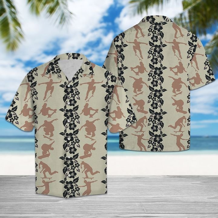 Skateboard Pattern Hawaiian Shirt Summer Button Up Skateboard Pattern Hawaiian Shirt Summer Button Up