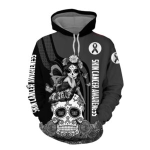 Skin Cancer Awareness Skull Girl 3D Shirt