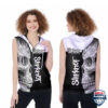 Skipknot Metal Band Sugar Skull 3D Sleeveless Zip Hoodie