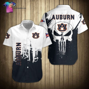 Skull Auburn Tigers Football Team Hawaiian Shirt