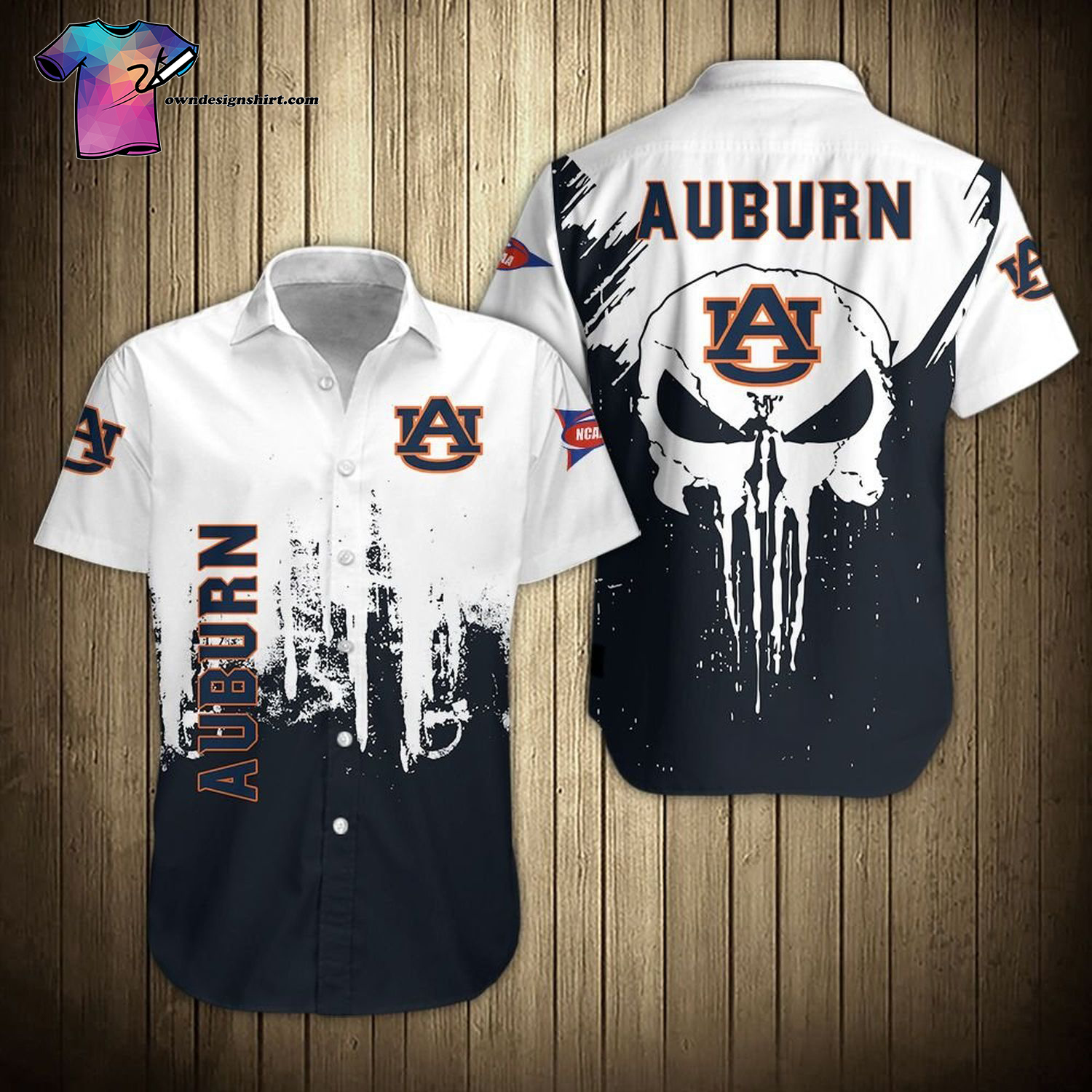 Skull Auburn Tigers Football Team Hawaiian Shirt Skull Auburn Tigers Football Team Hawaiian Shirt