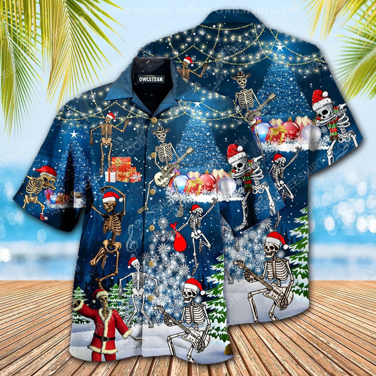 Skull Dabbing And Merry Christmas Full Print Hawaiian Shirt Skull Dabbing And Merry Christmas Full Print Hawaiian Shirt