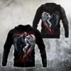 Skull Evil And Angel 3D Zip Hoodie