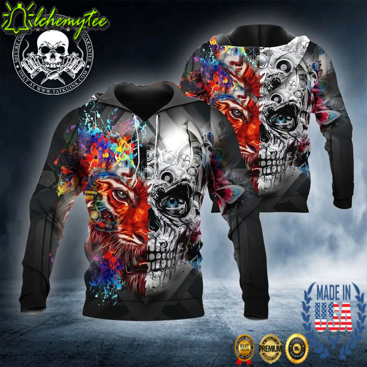 Skull Face Lion 3D All Over Print Hoodie Skull Face Lion 3D All Over Print Hoodie