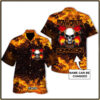 Skull Flame Ironworker Custom Name Hawaiian Shirt