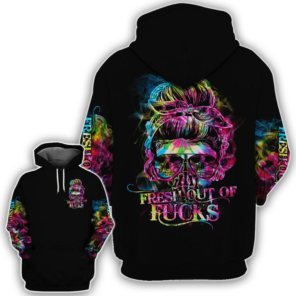 Skull Girl Black Fresh Out Of Fuck 3D Hoodie And Shirt Skull Girl Black Fresh Out Of Fuck 3D Hoodie And Shirt