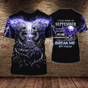 Skull I Was Born In September My Scars Us A Story Hey Are A Reminder Of Time 3D Shirt