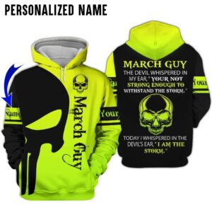 Skull March Guy I Am The Storm Custom Name 3D Hoodie