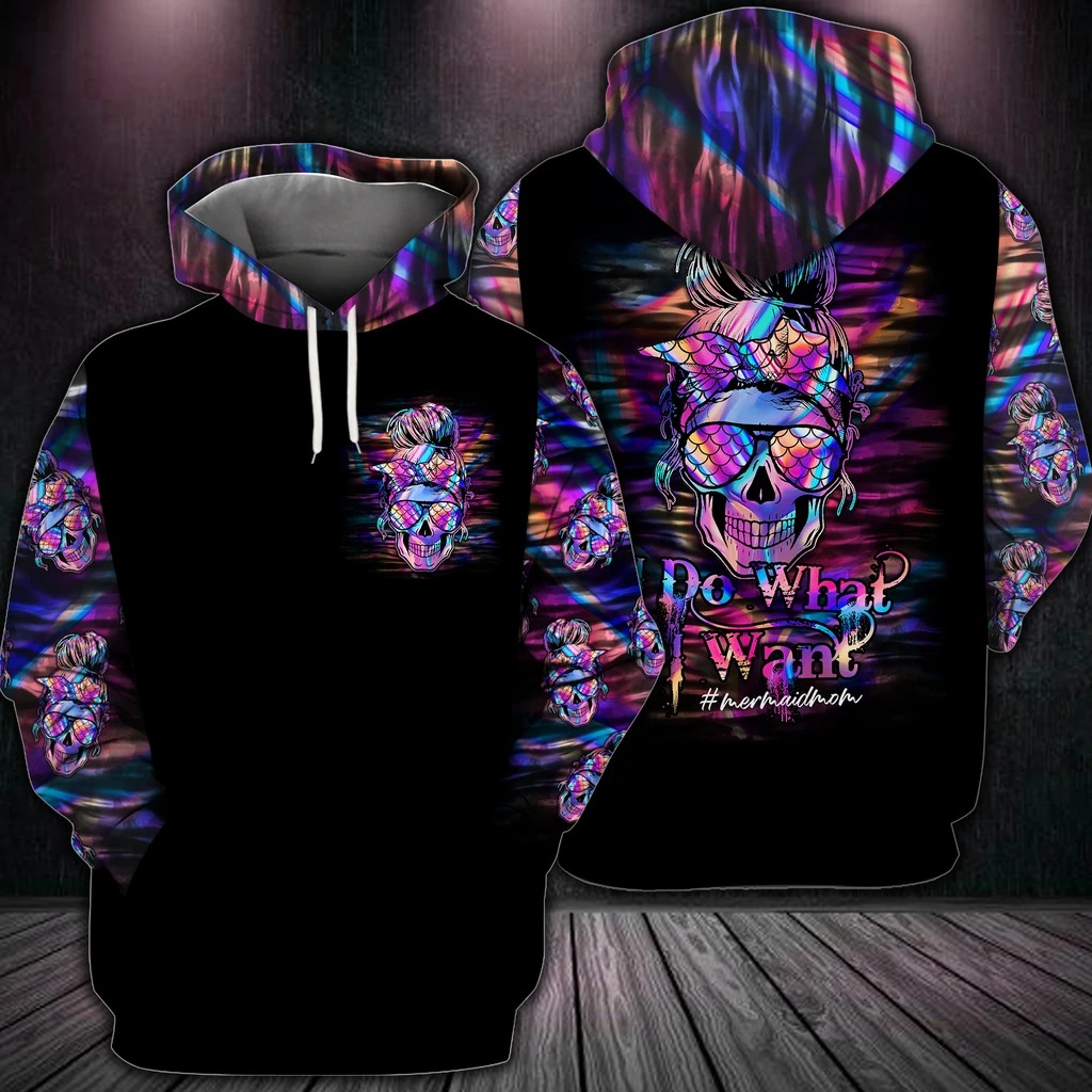 Skull Mermaid I Do What I Want All Over Prints Hoodie Skull Mermaid I Do What I Want All Over Prints Hoodie