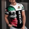 Skull Mexican Flag Black White 3D Shirt
