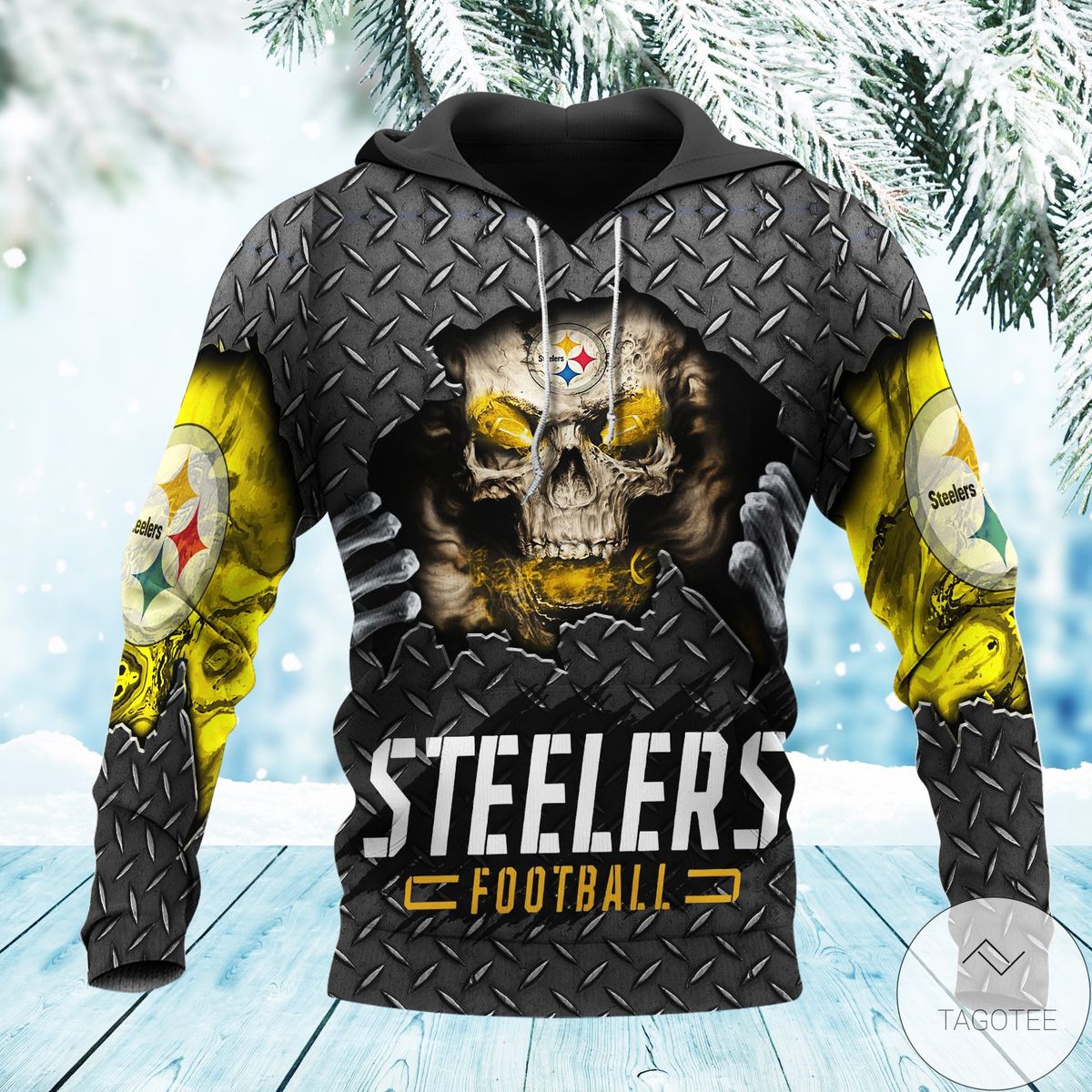 Skull Steelers Football 3D Hoodie Skull Steelers Football 3D Hoodie