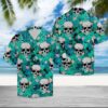 Skull Tropical Hawaiian Shirt Summer Button Up