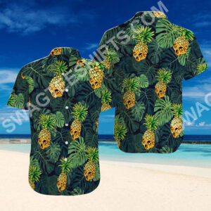 Skull Tropical Pineapple All Over Printed Hawaiian Shirt