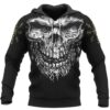Skull Vegvisir Viking 3D Hoodie