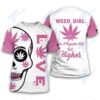 Skull Weed Girl Like A Regular Girl But Higher All Over Printed Shirt And Hoodie