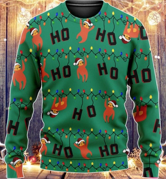 Sloths Ho Ho Ho Christmas Knitted 3D Hoodie Sloths Ho Ho Ho Christmas Knitted 3D Hoodie