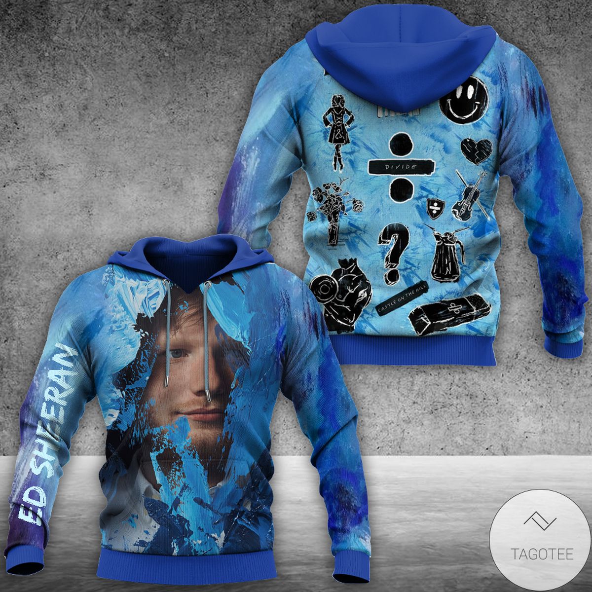 Smiling Man Blue Ed Sheeran 3D Hoodie Smiling Man Blue Ed Sheeran 3D Hoodie