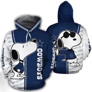 Snoopy And Dallas Cowboys 3D Hoodie And T-Shirt