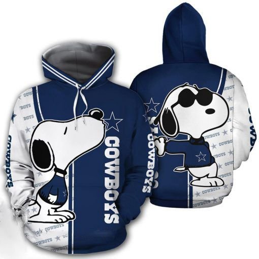 Snoopy And Dallas Cowboys 3D Hoodie And T-Shirt Snoopy And Dallas Cowboys 3D Hoodie And T-Shirt