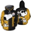 Snoopy And Pittsburgh Steelers 3D Hoodie And T-Shirt