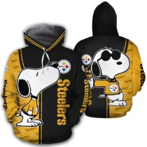 Snoopy And Pittsburgh Steelers 3D Hoodie And T-Shirt