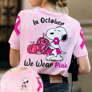 Snoopy In October We Wear Pink 3D Hoodie