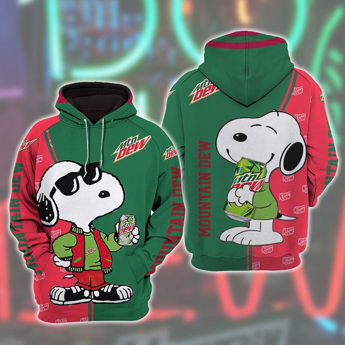 Snoopy Mountain Dew 3D Hoodie Snoopy Mountain Dew 3D Hoodie