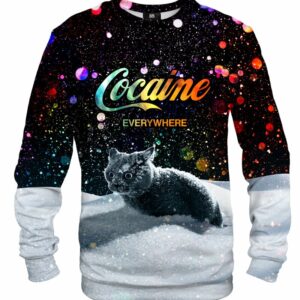Snow Cat Cocaine Everywhere 3D Sweatshirt And Hoodie