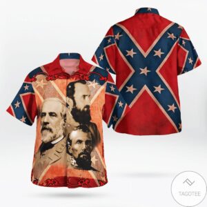 Southern Rebel Flag Ambroise Thomas J. E. B. Stuart Hawaiian Shirt
