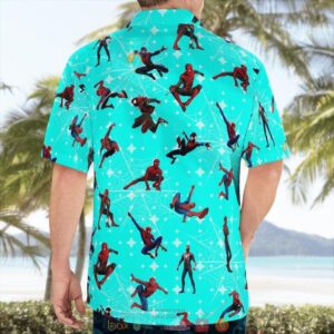Spider Man Cyan Hawaiian Shirt