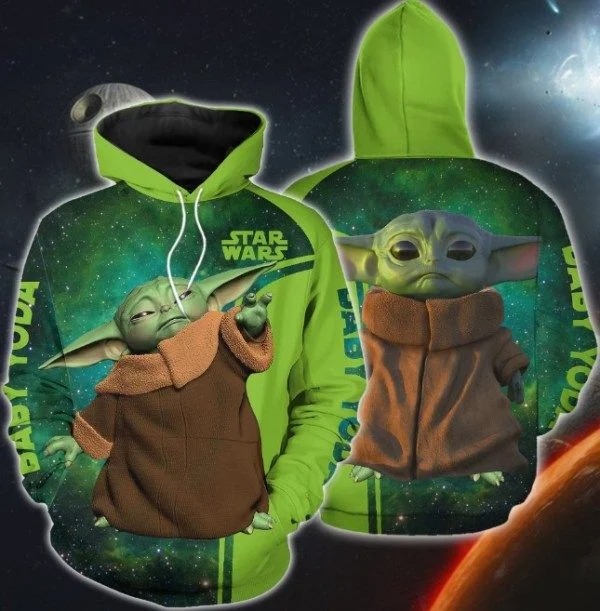 Star Wars Baby Yoda 3D All Over Printed Hoodie Star Wars Baby Yoda 3D All Over Printed Hoodie