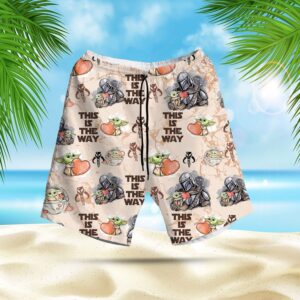 Star Wars Baby Yoda Darth Vader This Is The Way Hawaiian Shirt Short