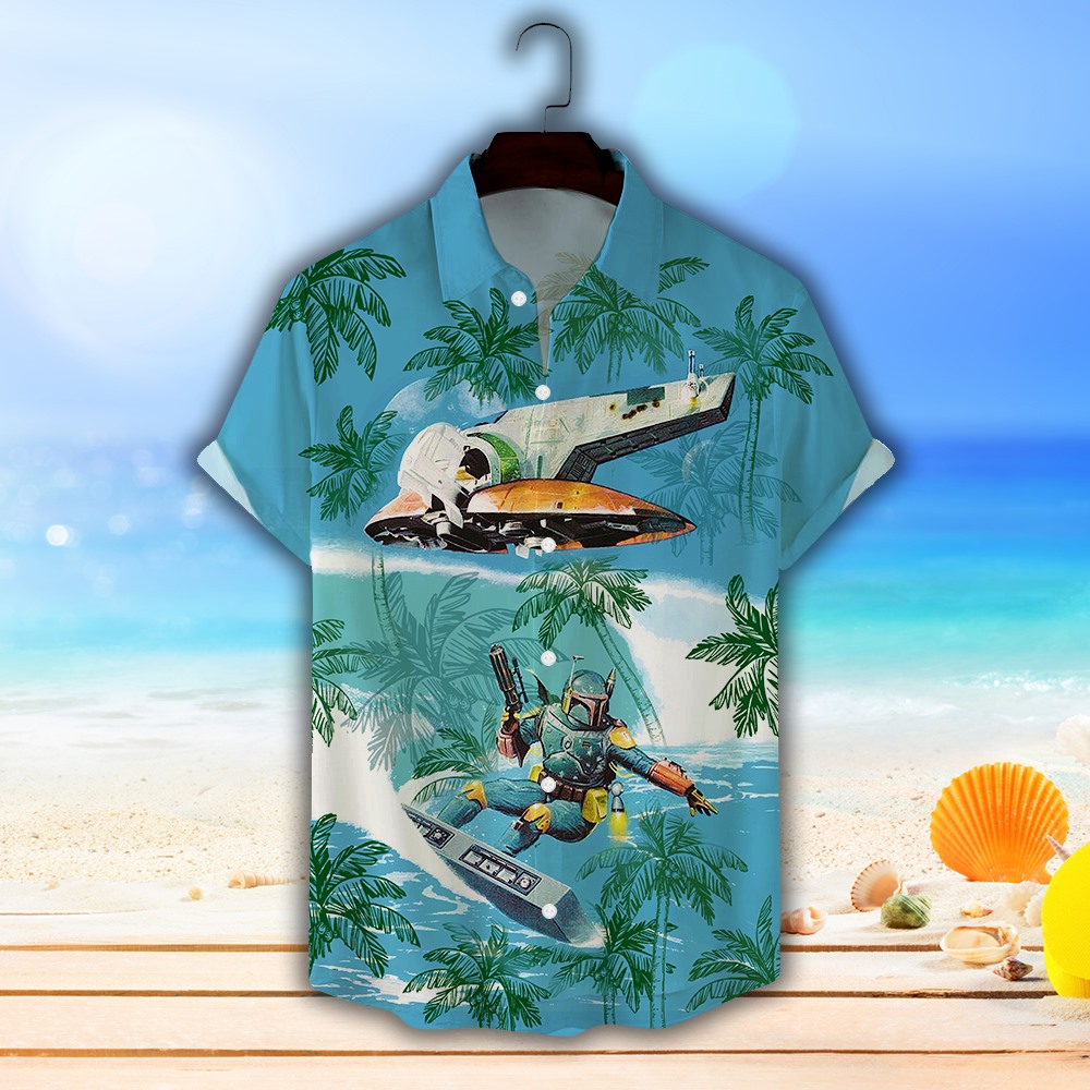 Star Wars Boba Fett Surfing Aloha Hawaiian Shirt Star Wars Boba Fett Surfing Aloha Hawaiian Shirt
