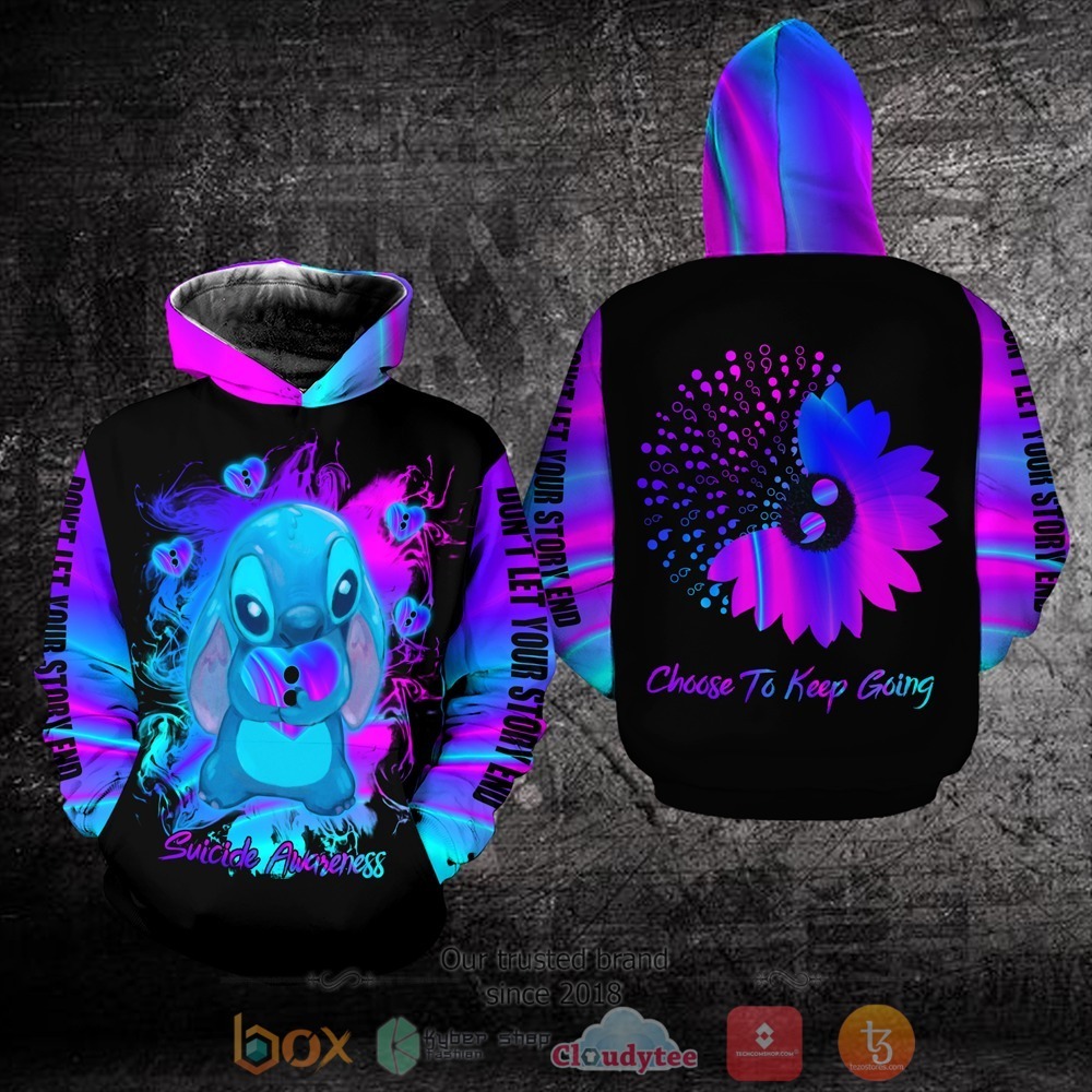 Stitch Suicide Awareness Choose To Keep Going 3D Hoodie Stitch Suicide Awareness Choose To Keep Going 3D Hoodie