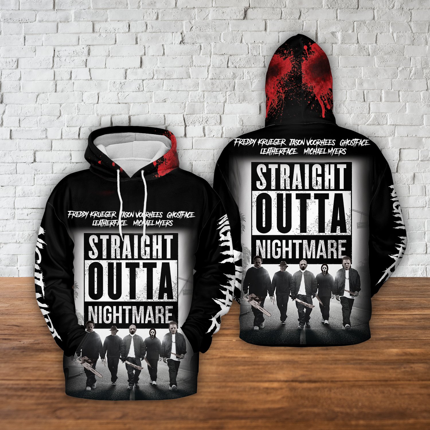 Straight Outa Nightmare Horror 3D Hoodie Straight Outa Nightmare Horror 3D Hoodie