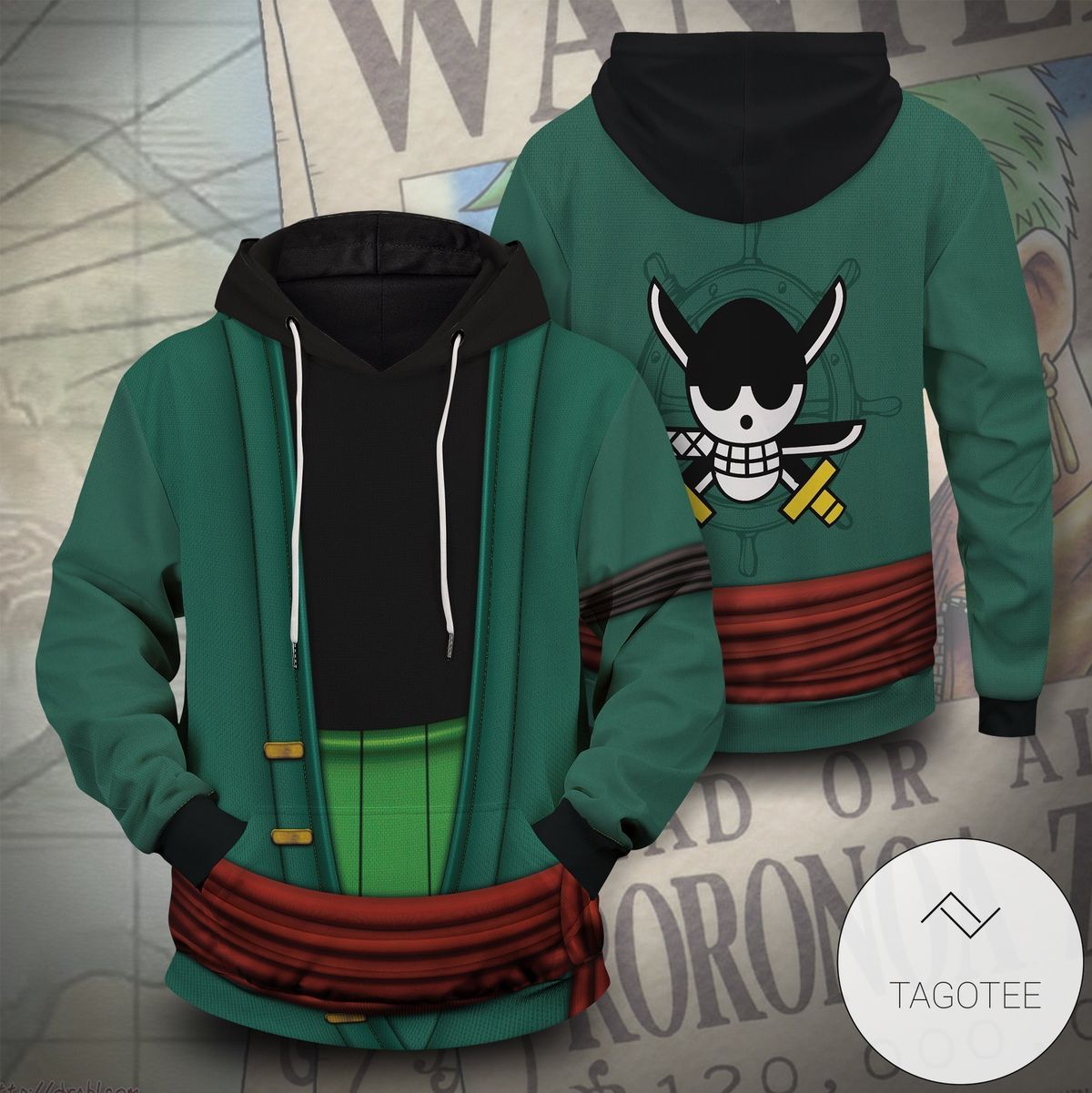 Strongest Swordsman Zoro Pullover Hoodie- Tagotee Strongest Swordsman Zoro Pullover Hoodie- Tagotee
