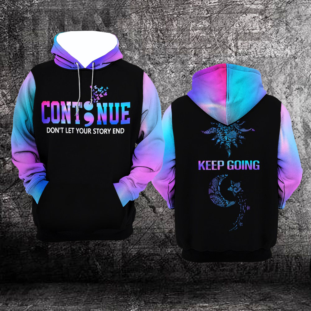 Suicide Prevention Awareness Continue All Over Print Hoodie Suicide Prevention Awareness Continue All Over Print Hoodie