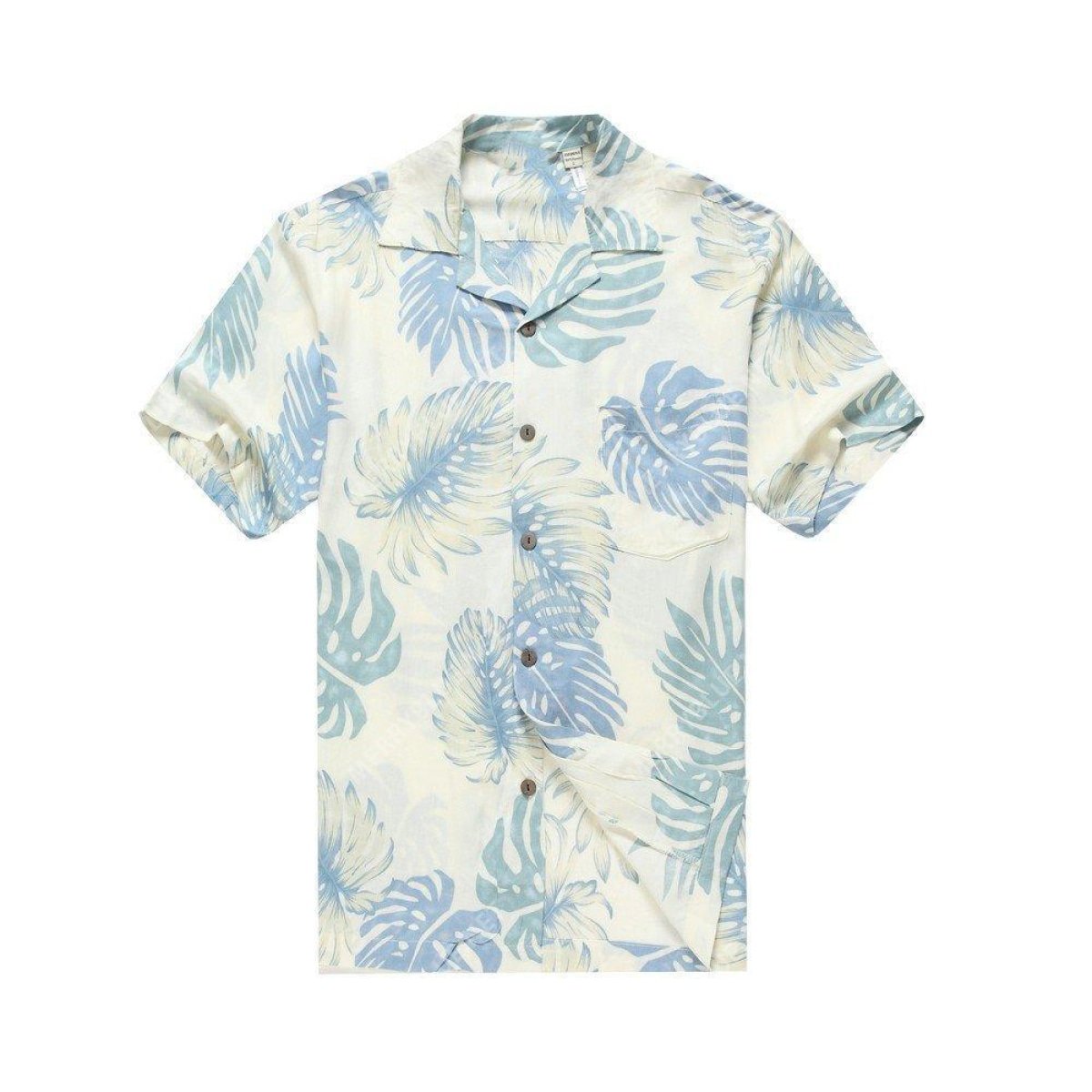 Summer Palm Leaves In White All Over Printed Hawaiian Shirt Summer Palm Leaves In White All Over Printed Hawaiian Shirt