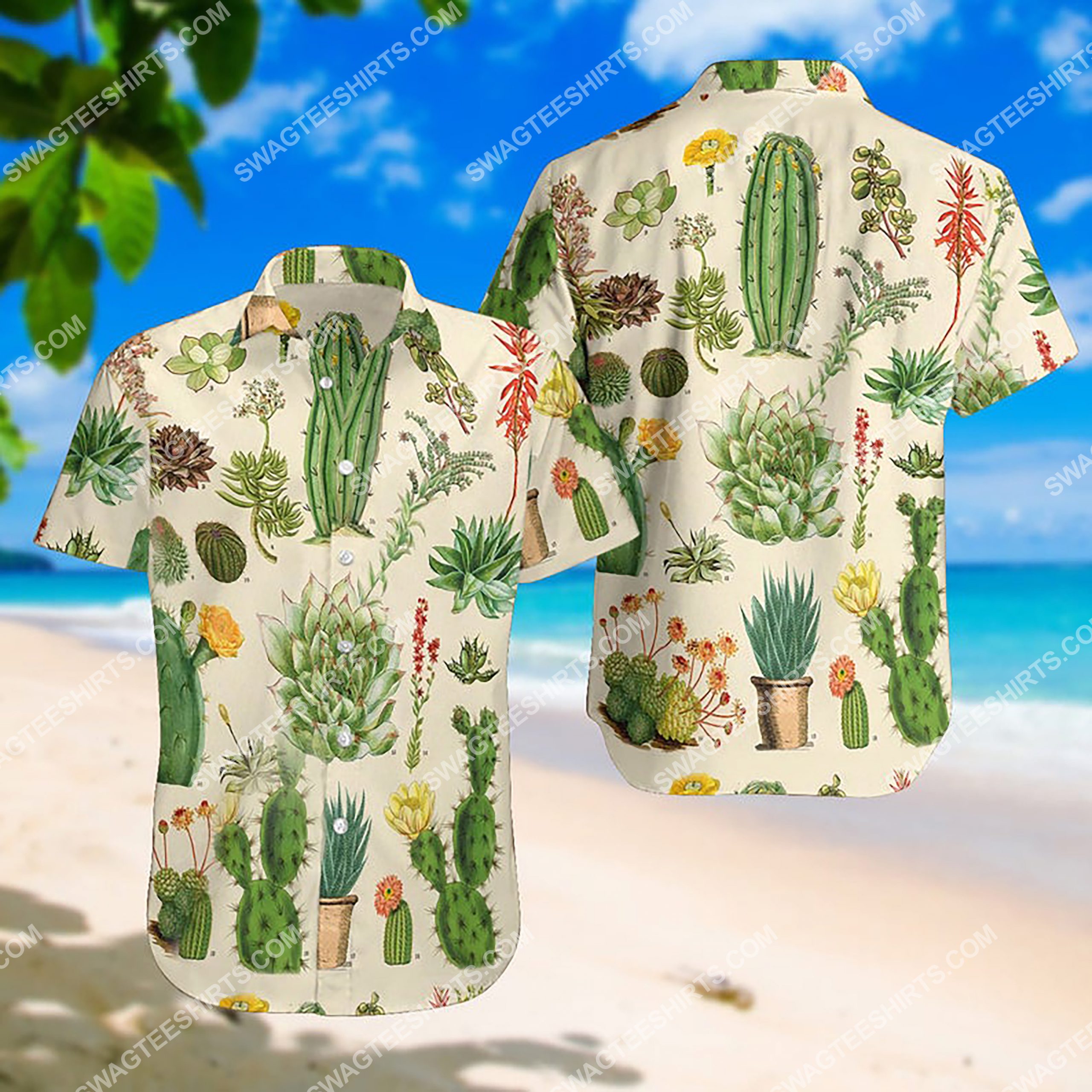 Summer Time Cactus All Over Print Hawaiian Shirt Summer Time Cactus All Over Print Hawaiian Shirt