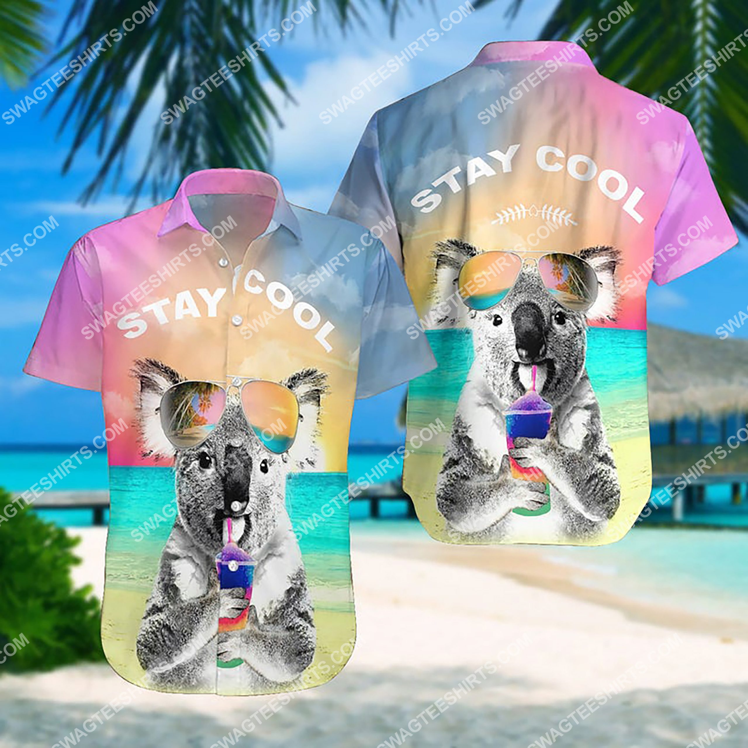 Summer Time Koala Stay Cool All Over Print Hawaiian Shirt Summer Time Koala Stay Cool All Over Print Hawaiian Shirt