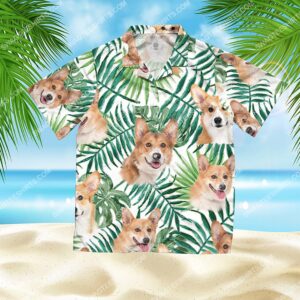 Summer Time Tropical Corgi All Over Print Hawaiian Shirt