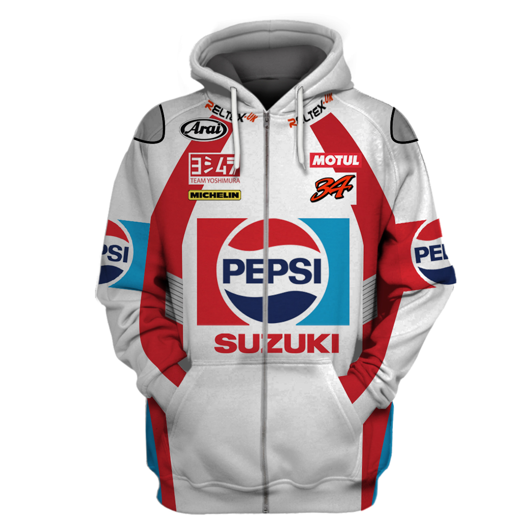 Suzuki Pepsi 3D Zip Hoodie Suzuki Pepsi 3D Zip Hoodie