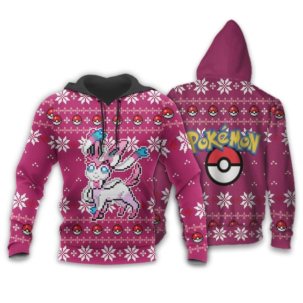 Sylveon Pokemon Pokeball 3D Hoodie Sylveon Pokemon Pokeball 3D Hoodie