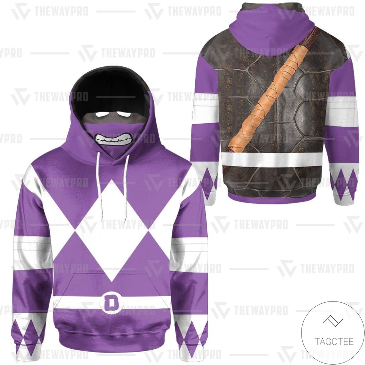 Teenage Mutant Ninja Rangers Donatello Purple Cosplay Mask Hoodie Teenage Mutant Ninja Rangers Donatello Purple Cosplay Mask Hoodie
