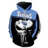 Tennessee Titans Nfl Punisher Skull 3D Hoodie