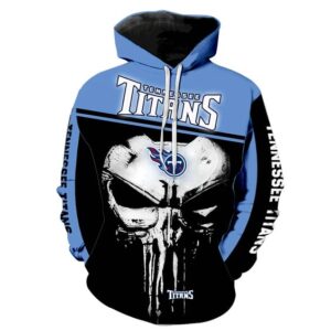 Tennessee Titans Nfl Punisher Skull 3D Hoodie